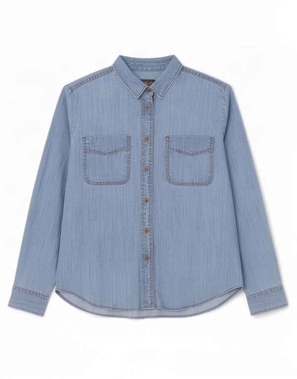 Marks & Spencer Camisa vaquera extragrande para mujer UK 10 Small Blue Lyocell