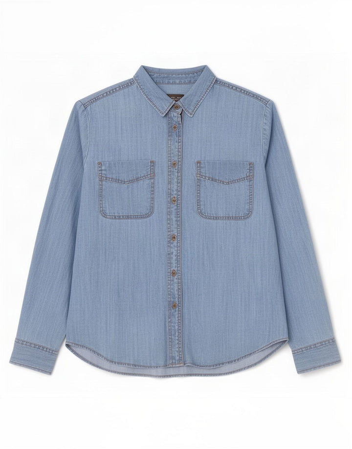 Marks & Spencer Camisa vaquera extragrande para mujer UK 10 Small Blue Lyocell