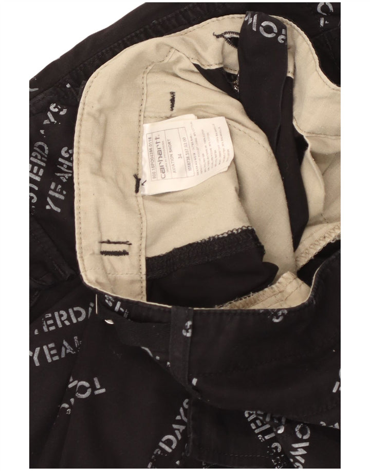 CARHARTT Pantalones cortos cargo gráficos para hombre W34 Algodón negro grande