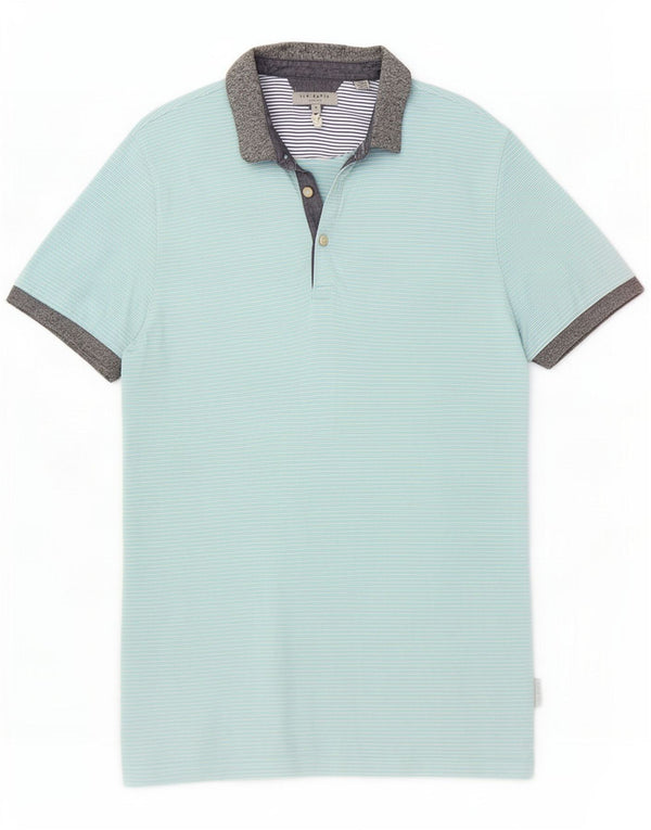 Polo para hombre de Ted Baker Talla 3 Algodón a rayas azul medio