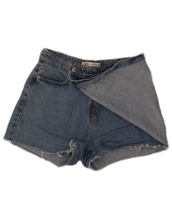 Zara Mujer Shorts Vaqueros Small W26 Algodón Azul
