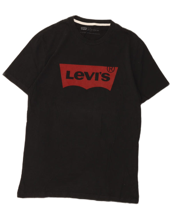 Levi's Camiseta gráfica de ajuste estándar para hombre Top pequeño de algodón negro
