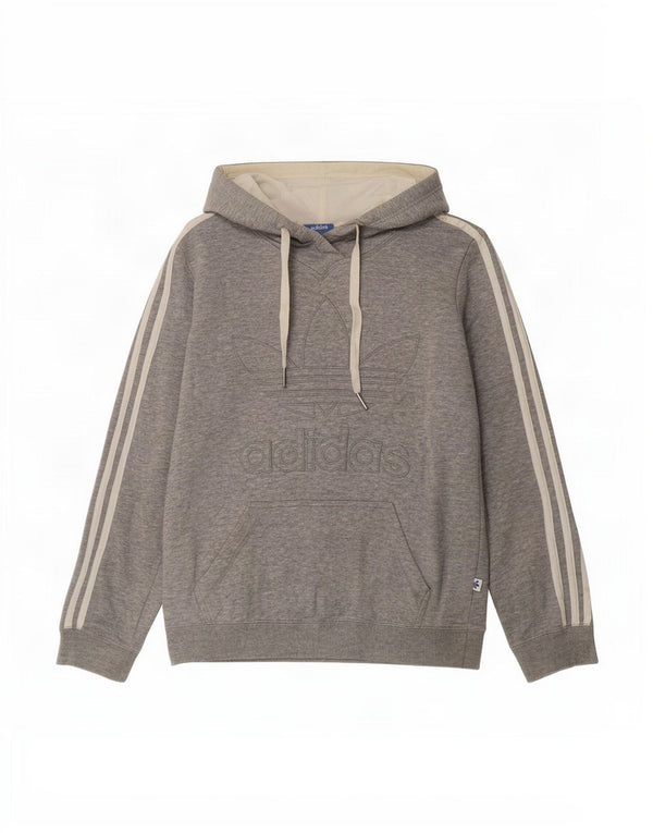 Adidas - Sudadera con capucha gráfica para mujer, talla 10, algodón gris pequeño