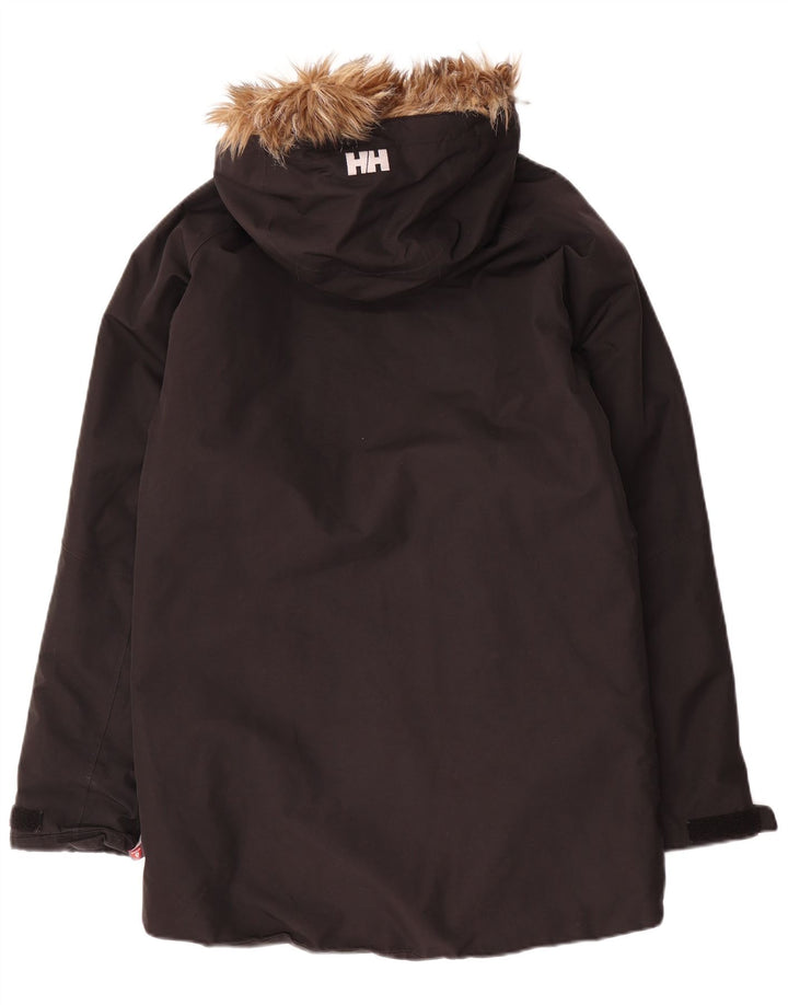 Helly Hansen Parka con capucha para hombre, talla 36, poliéster negro pequeño
