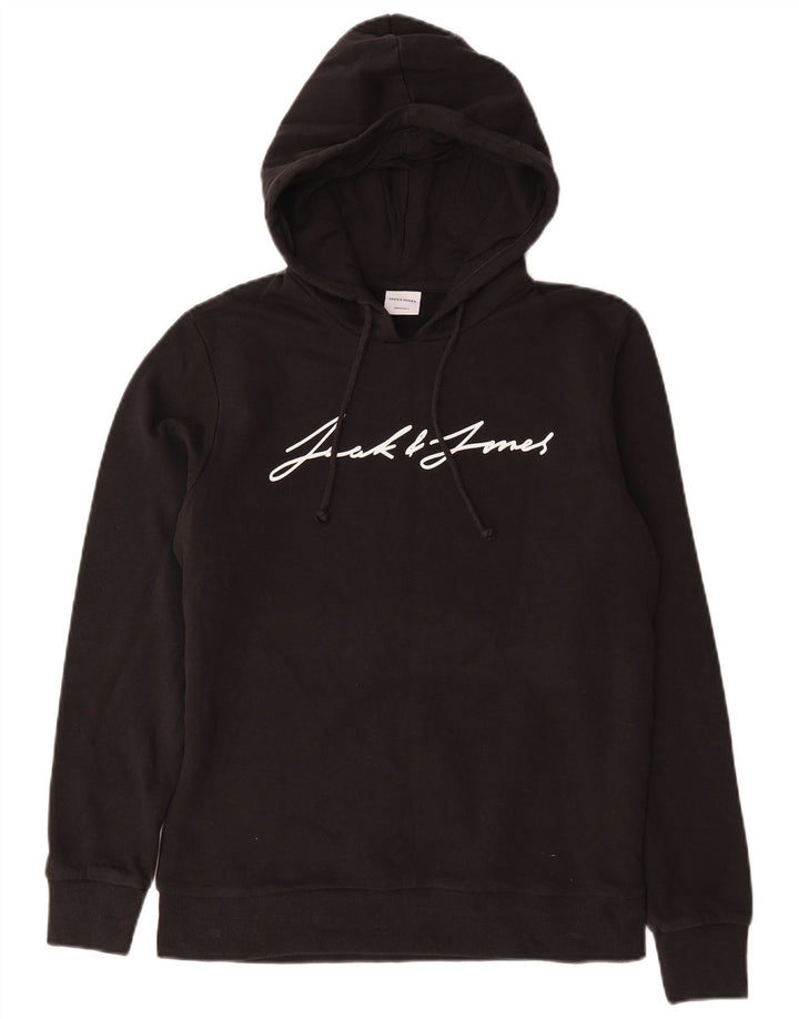 Jack & Jones Hombre Sudadera Con Capucha Gráfica Jersey De Algodón Negro Mediano