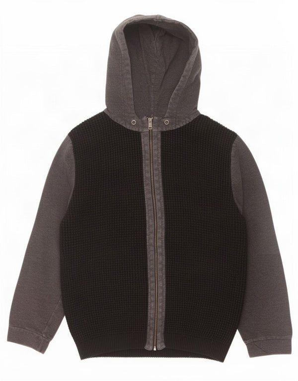 Guess Cárdigan con capucha y cremallera completa para hombre UK 42 Large Black Colourblock
