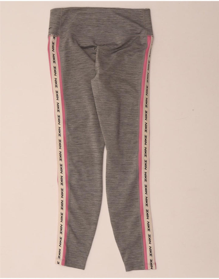 Nike - Leggings gráficos Dri Fit para mujer, talla 40, poliéster moteado gris medio