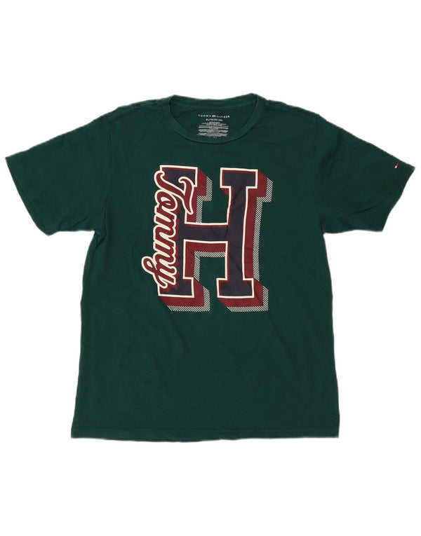 TOMMY HILFIGER Camiseta gráfica para niño Top 15-16 años XL Algodón verde