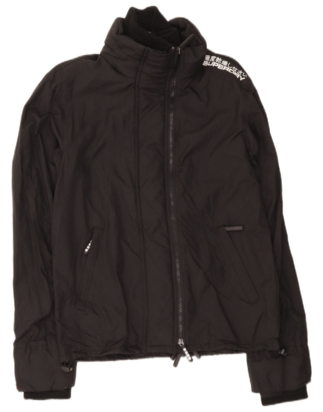 Superdry Chaqueta cortavientos estampada para hombre UK 38 Medium Black Nylon