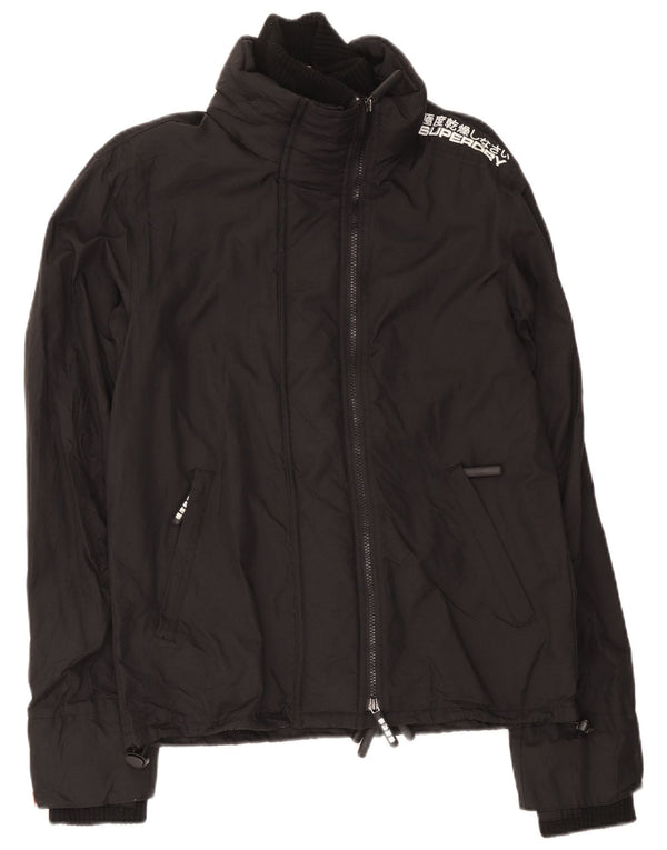 Superdry Chaqueta cortavientos estampada para hombre UK 38 Medium Black Nylon