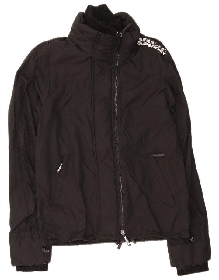 Superdry Chaqueta cortavientos estampada para hombre UK 38 Medium Black Nylon