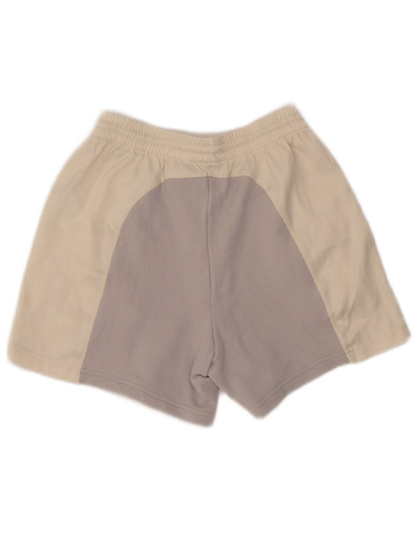 Adidas Pantalones cortos deportivos para mujer UK 8 Small Off White Colourblock Cotton