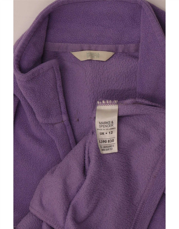Marks & Spencer Chaqueta polar para mujer UK 12 Poliéster morado mediano