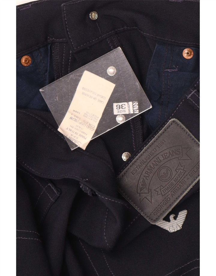 Armani Hombre Pantalones Rectos Casuales W36 L33 Poliéster Azul Marino