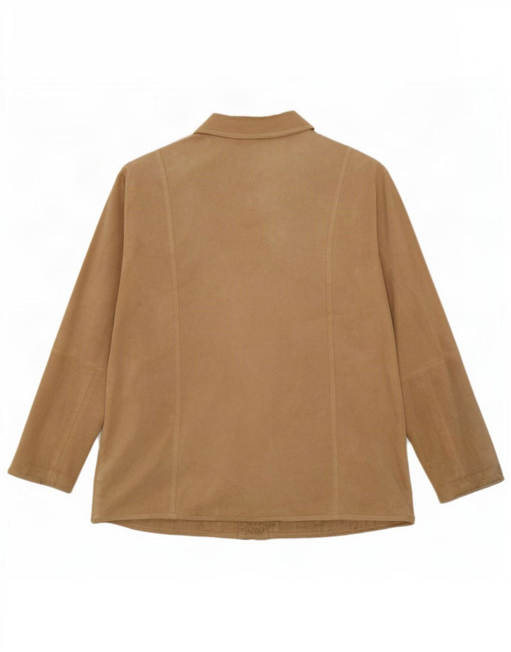 SAMOON Camisa de ante para mujer UK 20 2XL Cuero beige