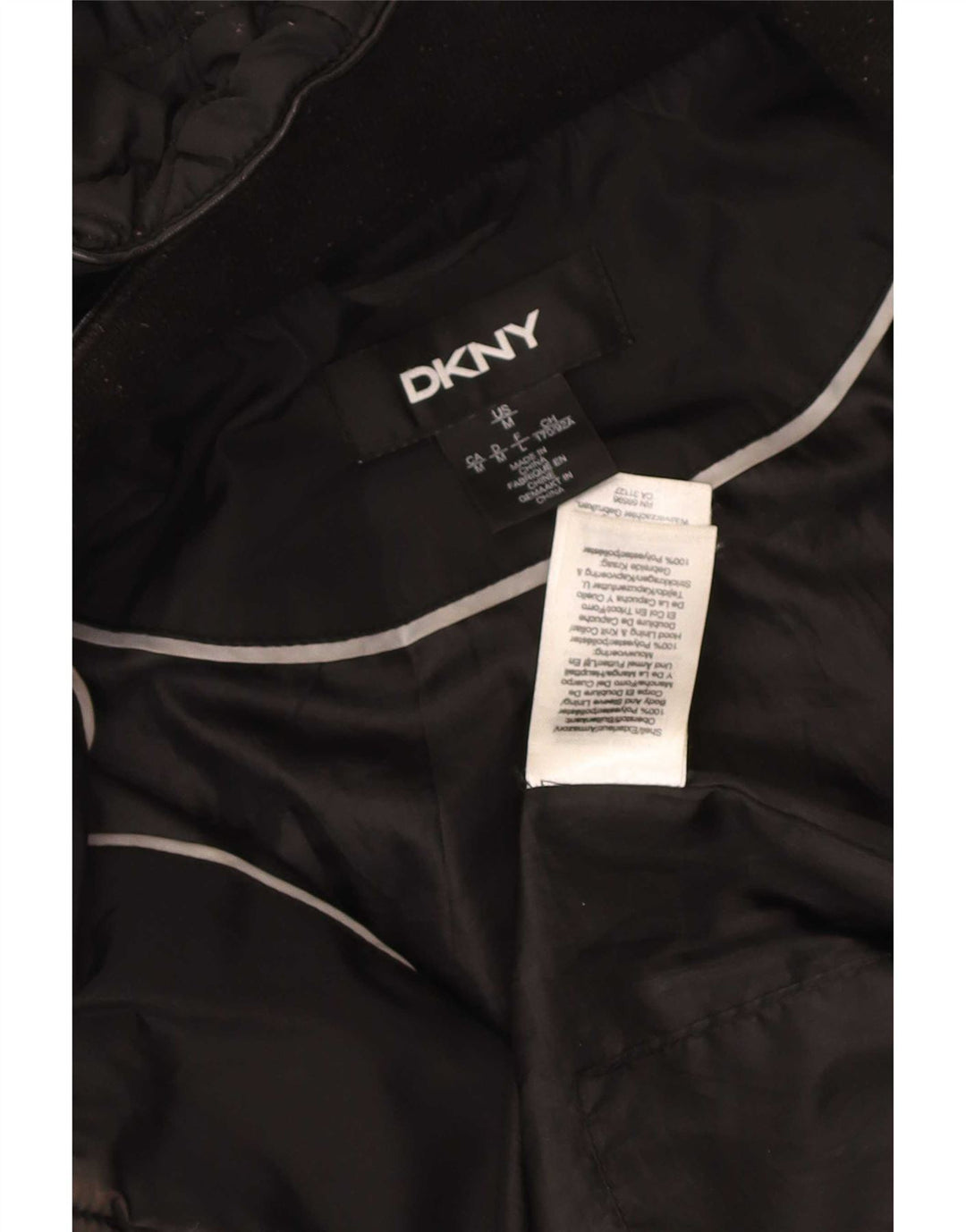 Dkny Chaqueta acolchada con capucha para mujer UK 44 Mediana Azul marino Poliéster
