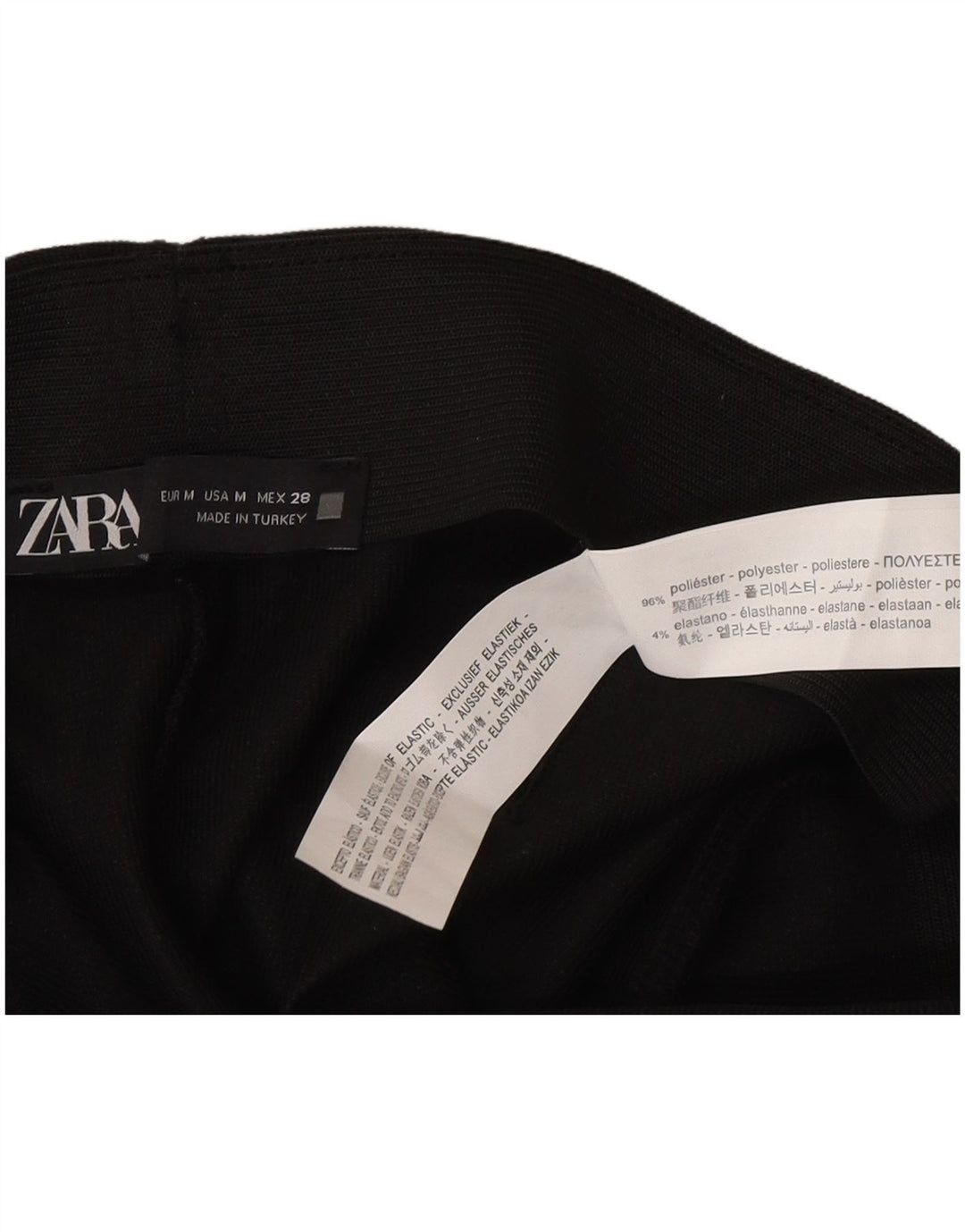 Zara Mujer Pantalón Casual Acampanado Mediano W28 L28 Poliéster Negro