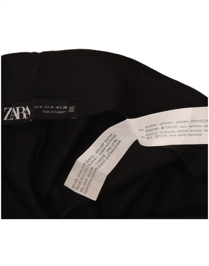 Zara Mujer Pantalón Casual Acampanado Mediano W28 L28 Poliéster Negro