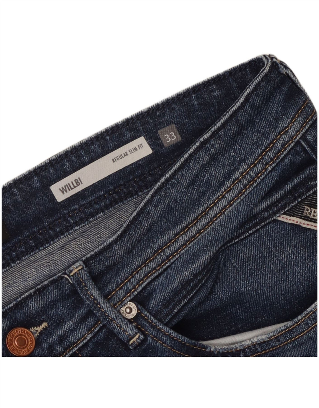 Replay Vaqueros Willbi Regular Slim para Hombre W33 L31 Azul