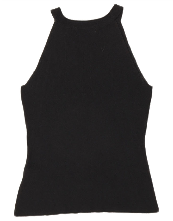 Zara Blusa Sin Mangas Para Mujer Top UK 44 Grande Rayón Negro
