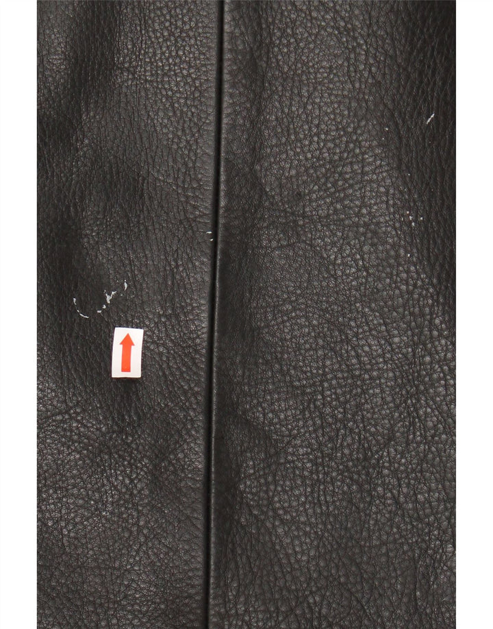 VINTAGE Chaqueta de cuero para hombre Reino Unido 46 3XL Cuero negro