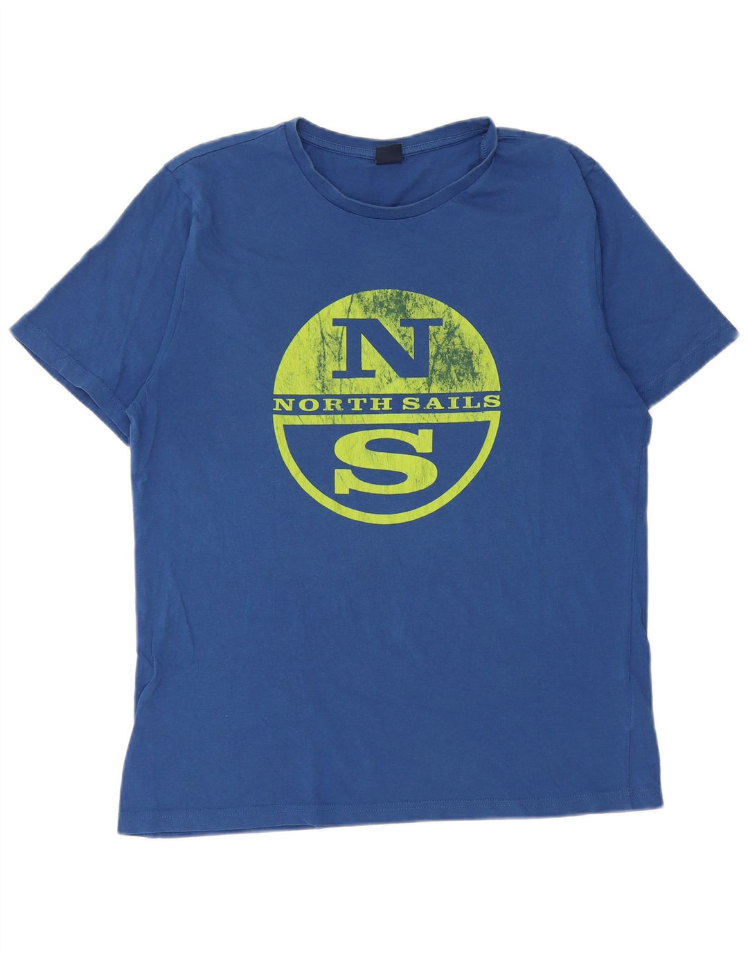 North Sails Hombre Camiseta Gráfica Top Algodón Azul Medio