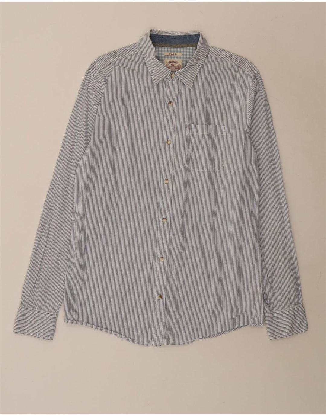 Camisa alta de corte estándar para hombre de Fat Face de algodón a rayas en azul medio