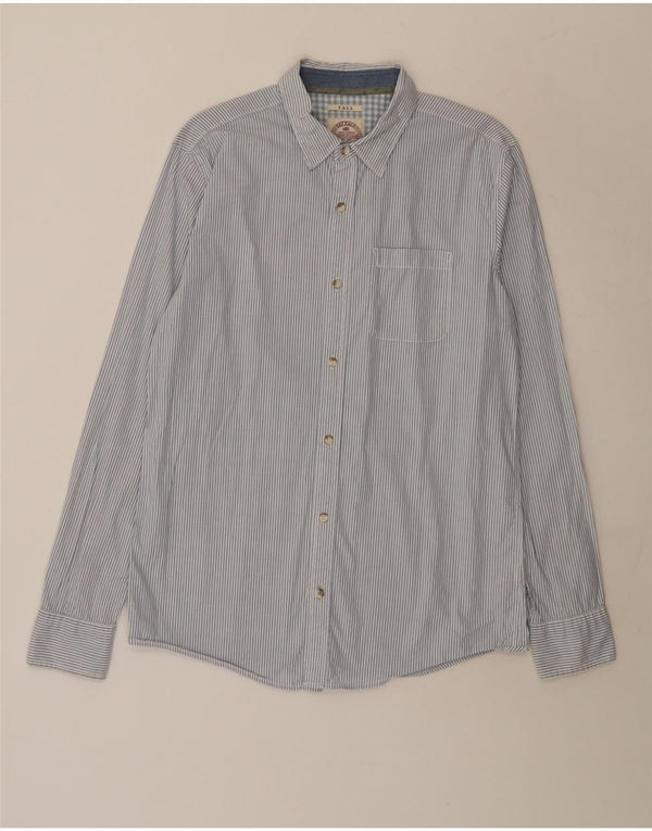Camisa alta de corte estándar para hombre de Fat Face de algodón a rayas en azul medio