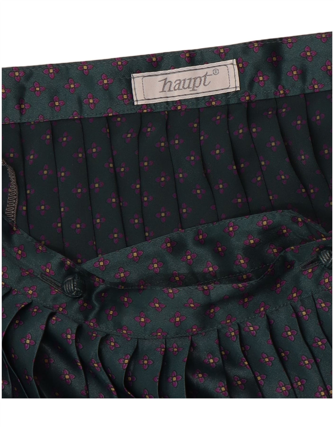 Haupt Mujer Falda Plisada Knife W28 Verde Medio Floral