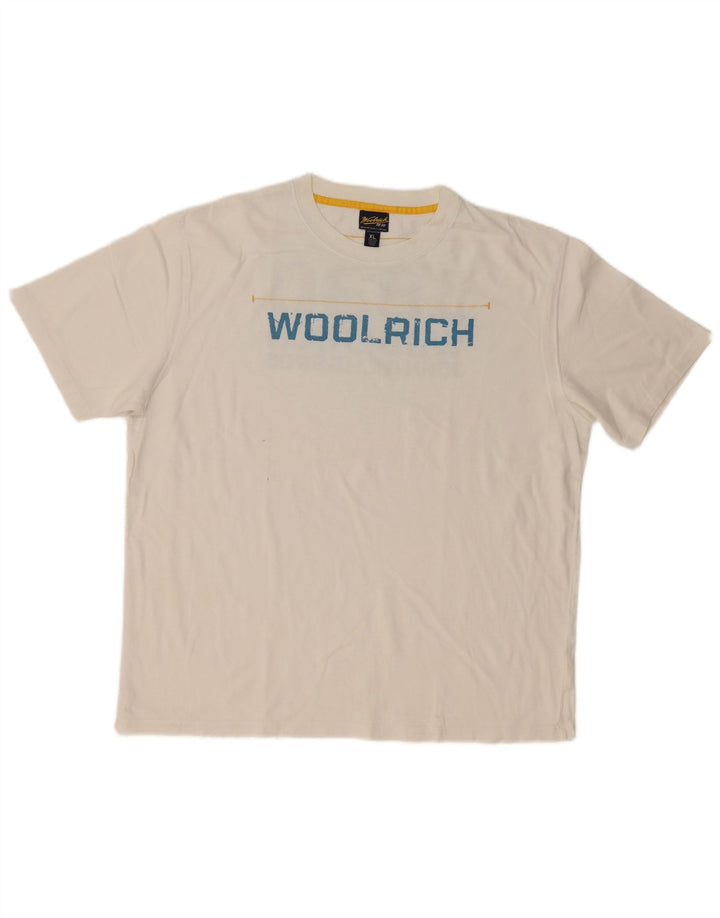 Woolrich Camiseta gráfica para hombre Top XL Algodón blanco