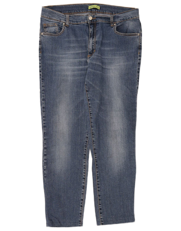 Versace Jeans cónicos de cintura alta para mujer IT 48 XL W32 L26 Algodón azul