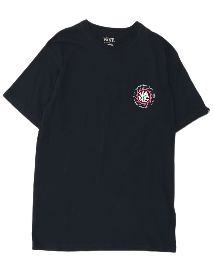 Vans Camiseta con gráfico de ajuste clásico para hombre Top mediano de algodón azul marino