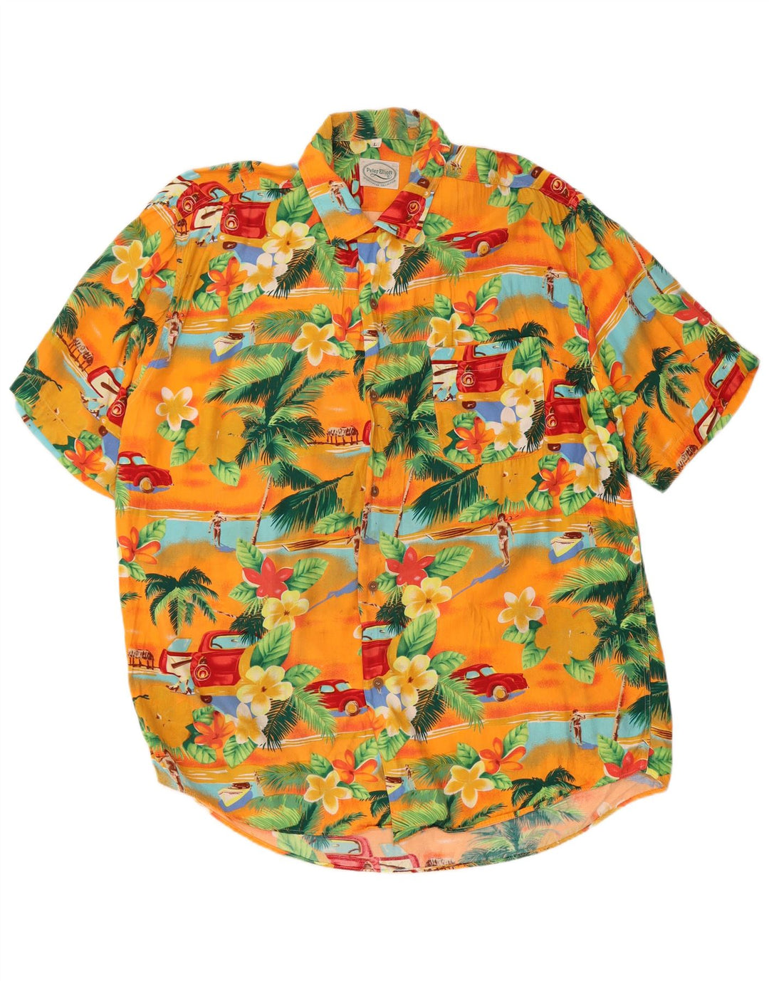 PETER ELLIOT Camisa de manga corta para hombre grande multicolor floral hawaiano