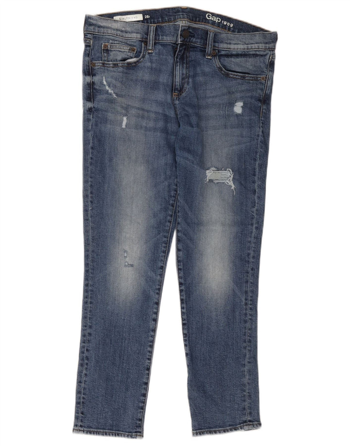 Vaqueros ajustados desgastados Girlfriend W28 L26 de algodón azul para mujer Gap