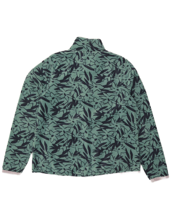 Weird Fish - Chaqueta polar para mujer (talla 40), poliéster floral verde grande