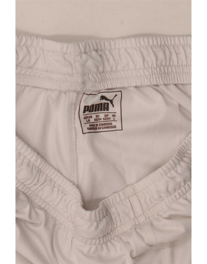 Puma Pantalones cortos deportivos para hombre poliéster blanco grande