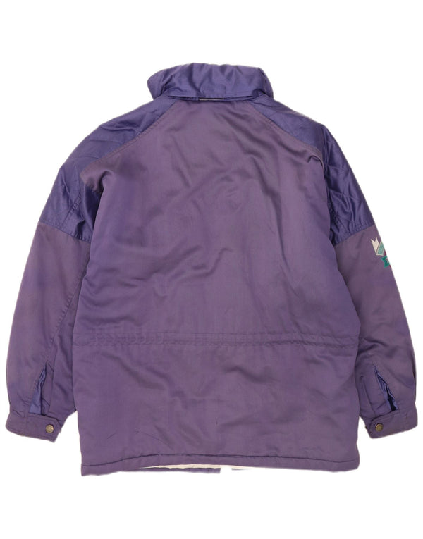 Sergio Tacchini Chaqueta acolchada holgada para hombre UK 40 Large Púrpura Colorblock
