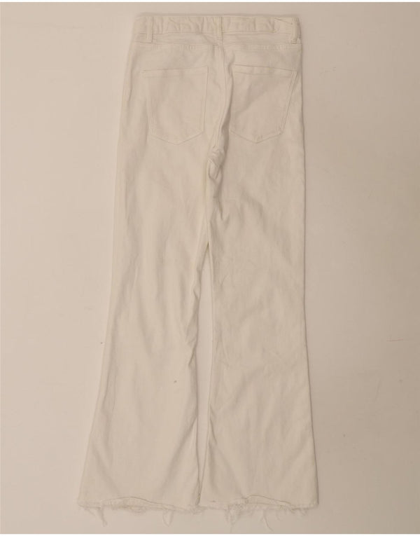 Zara Jeans Acampanados De Cintura Alta Para Mujer EU 38 Small W28 L31 Blanco
