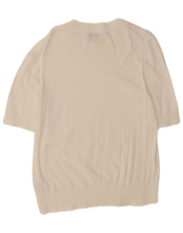Cos Suéter tipo jersey para mujer con manga 3/4 y cuello barco Reino Unido 12 Algodón blanco mediano