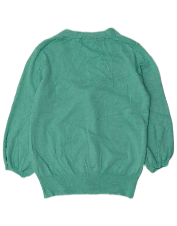 Marks & Spencer Suéter tipo jersey con cuello en V y manga 3/4 para mujer UK 44 Verde medio