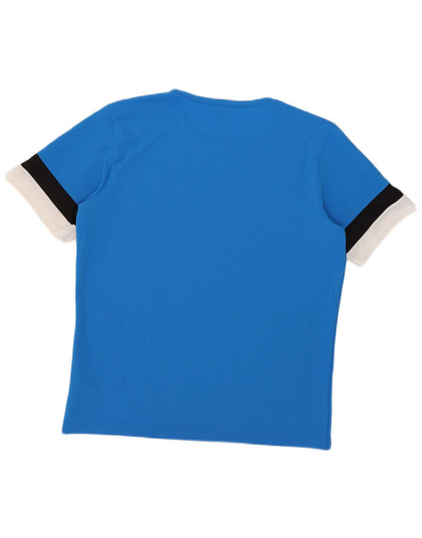 Puma Camiseta para hombre Top XL Azul Colorblock Poliéster