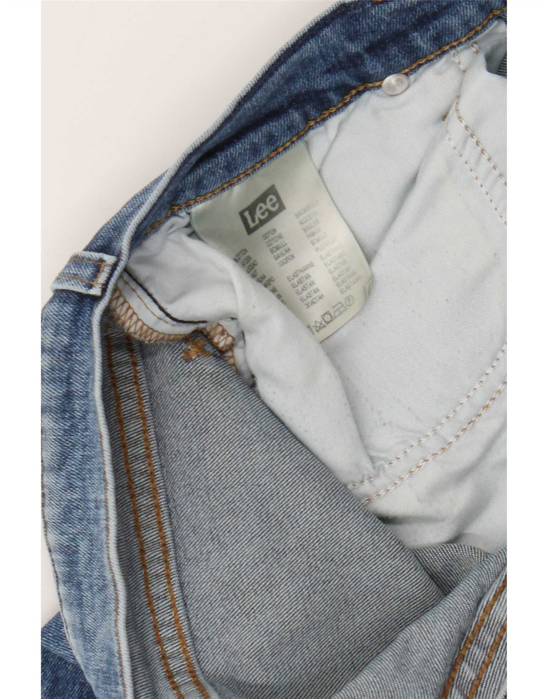 Lee Vaqueros Rectos Rider Para Hombre W34 L26 Algodón Azul