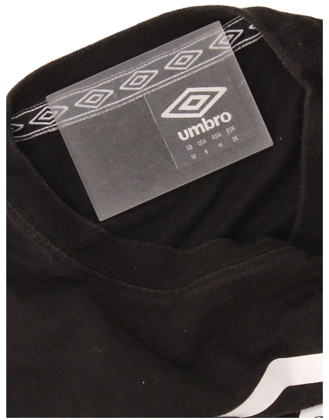 Umbro Mujer Crop Oversize Graphic Top Manga Larga UK 10 Small Negro