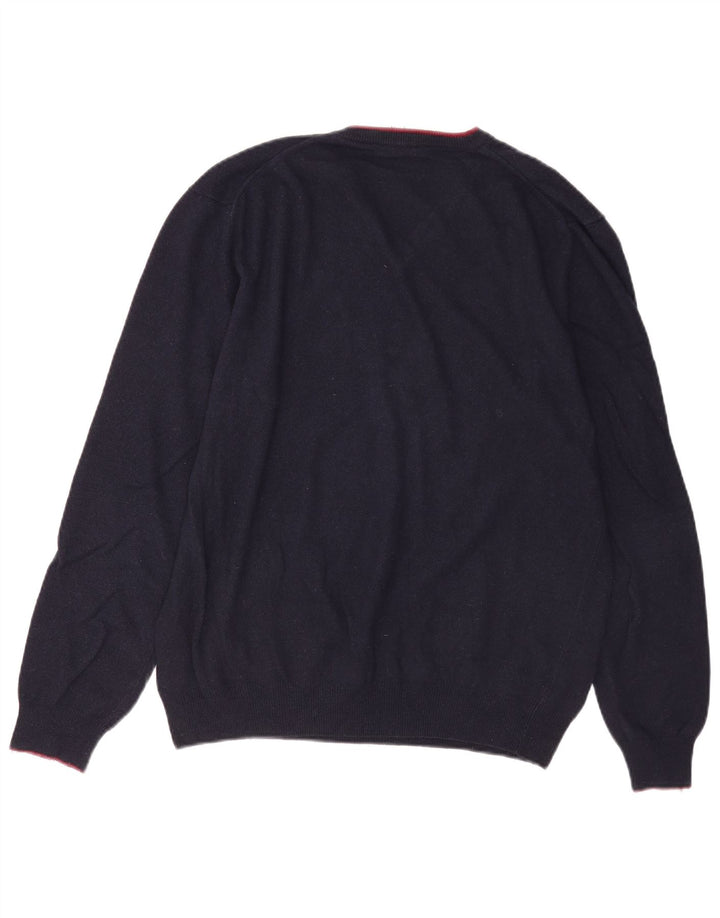 Harmont & Blaine Jersey con cuello en V para hombre XL Lana azul marino