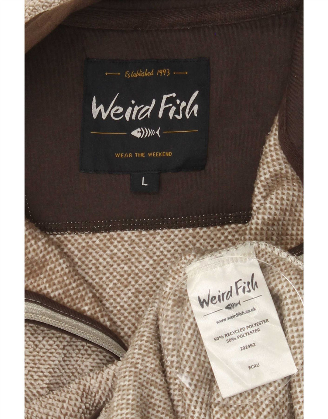 Weird Fish Chándal para hombre Chaqueta superior Poliéster moteado marrón grande