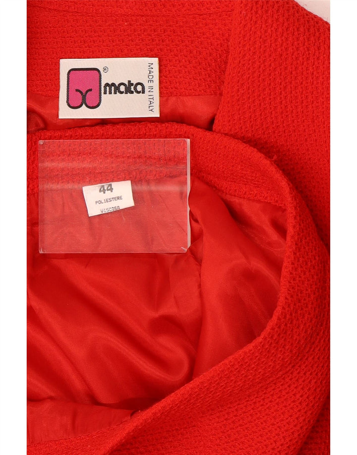 VINTAGE Conjunto de falda de 2 piezas para mujer IT 44 Medio W26 Poliéster rojo