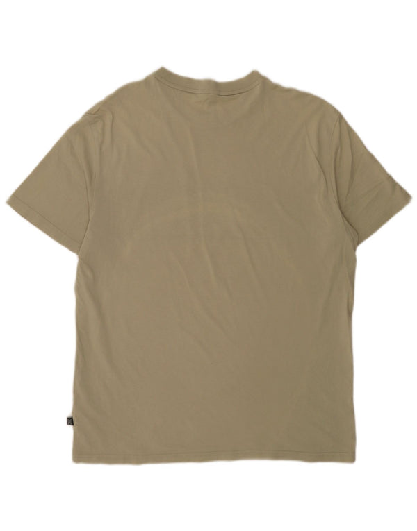 Puma Camiseta gráfica para hombre Top Medium Khaki Colorblock Cotton