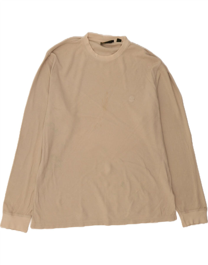 TIMBERLAND Mens Top Long Sleeve 2XL Beige Cotton Vintage Timberland and Second-Hand Timberland from Messina Hembry 