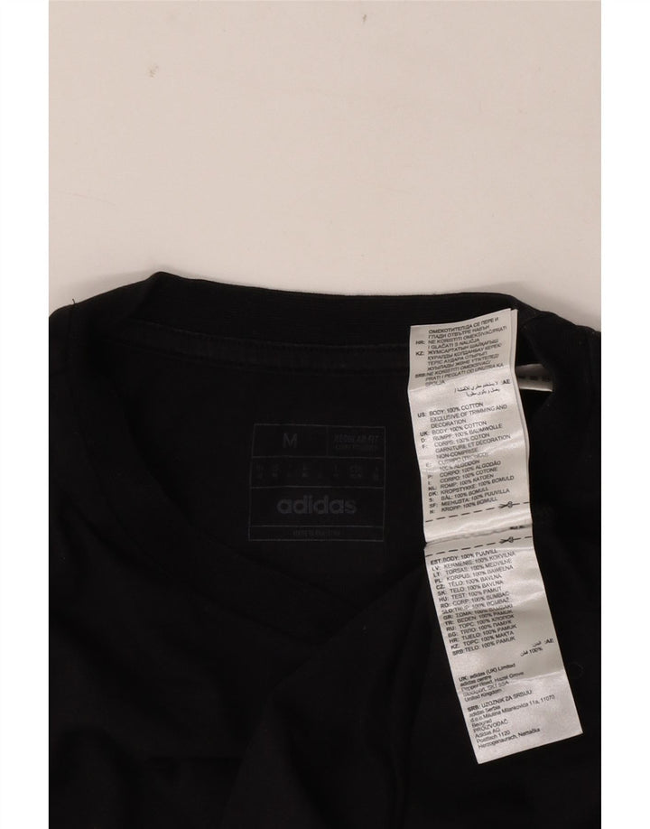 Adidas Camiseta gráfica de ajuste regular para hombre Top mediano de algodón negro