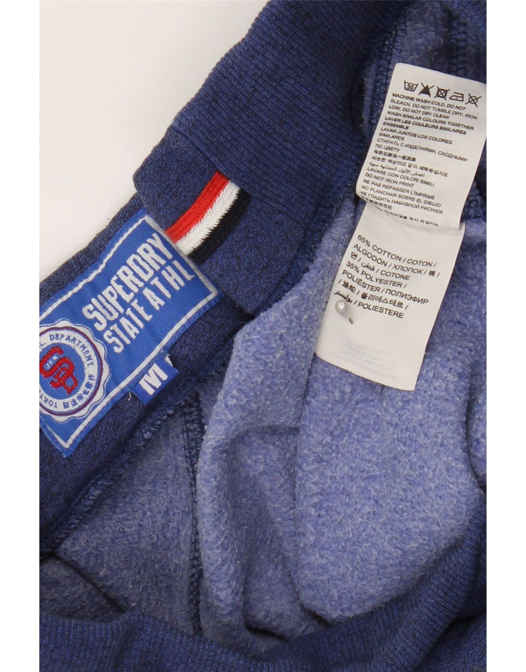 Superdry Shorts deportivos con estampado gráfico de algodón azul medio para hombre